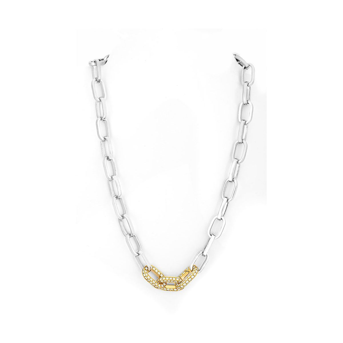 3 Diamond Link Necklace